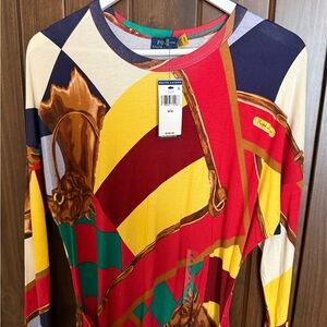 Polo Ralph Lauren Multicolor Equestrian Print Top